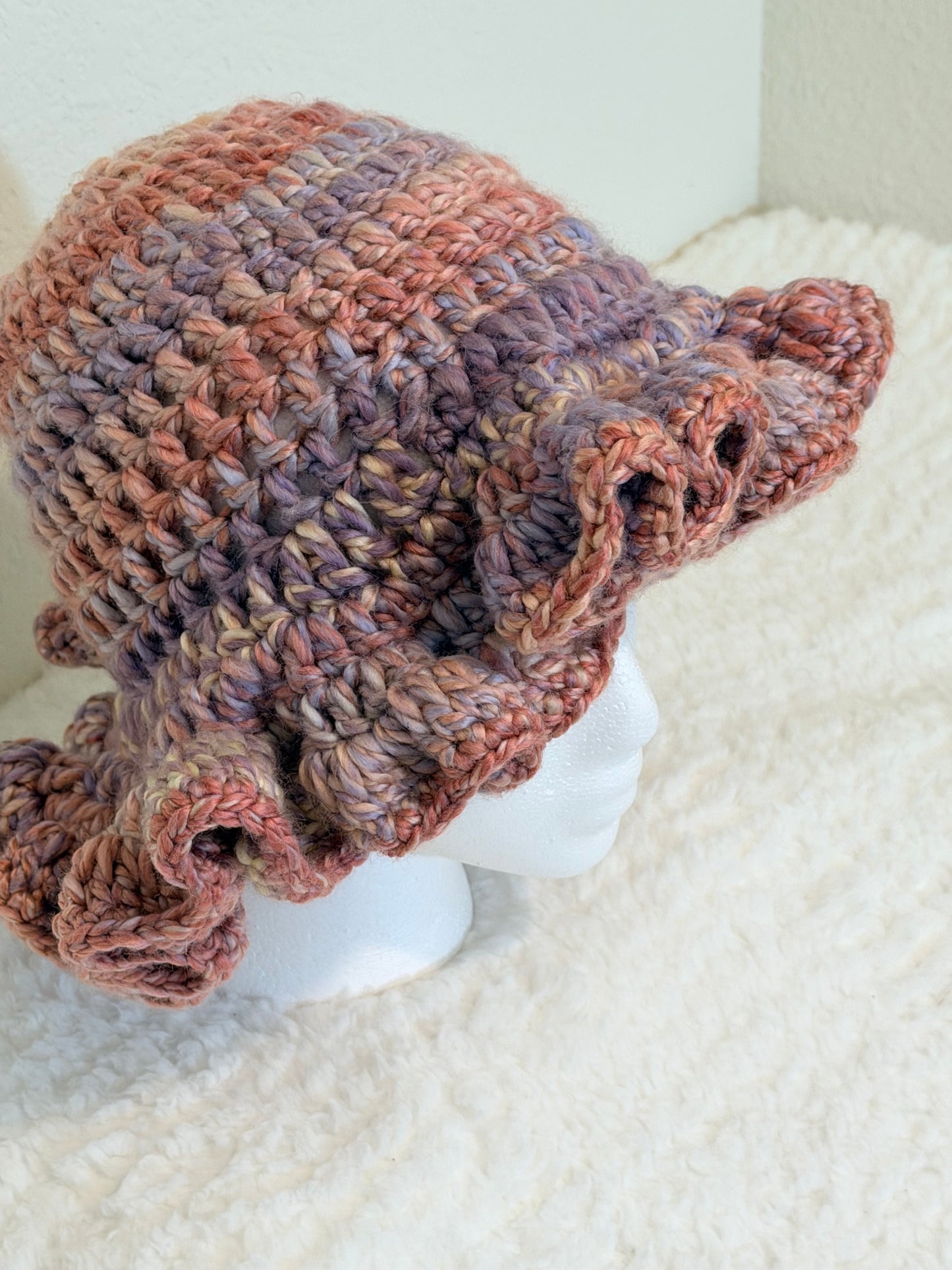 Crochet Bucket Hat with Ruffle Trim | Chic & Trendy Hat | Crochet Ruffled Bucket Hat