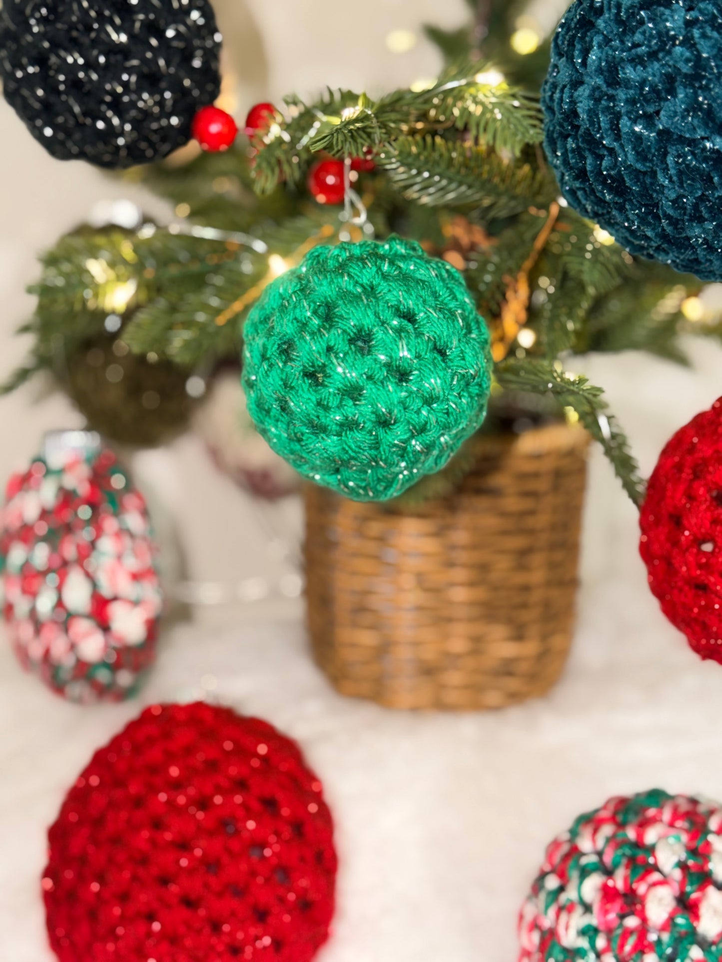Handmade Crochet Christmas Ornament | Single or Set of 4 | Cozy Handcrafted Holiday Baubles | Made to Order