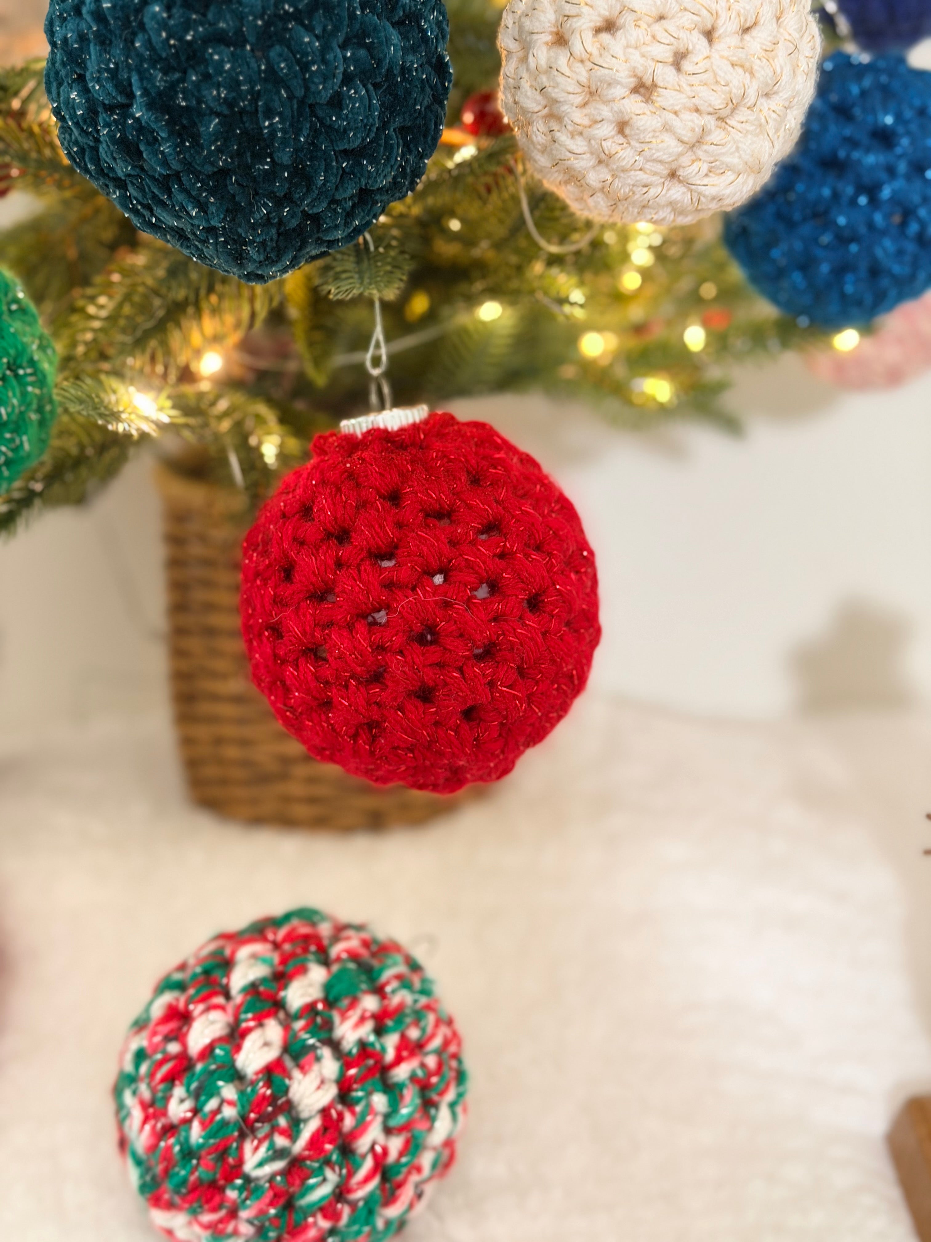 Handmade Crochet Christmas Ornament | Single or Set of 4 | Cozy Handcrafted Holiday Baubles | Made to Order