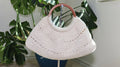 Crochet Purse with Wooden Handles - Vintage-Inspired Fan Design | Round Handle Summer Purse