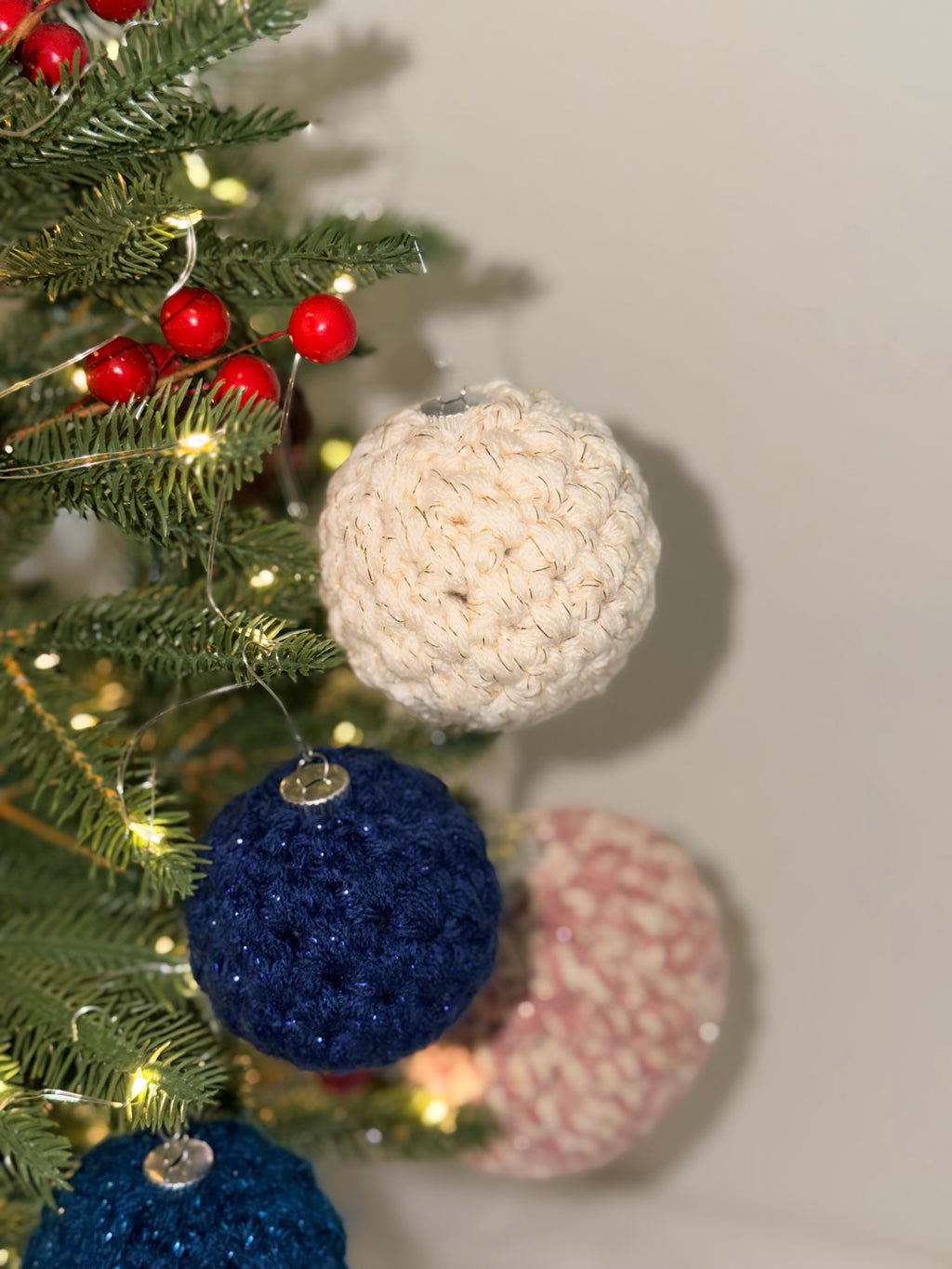 Handmade Crochet Christmas Ornament | Single or Set of 4 | Cozy Handcrafted Holiday Baubles | Made to Order