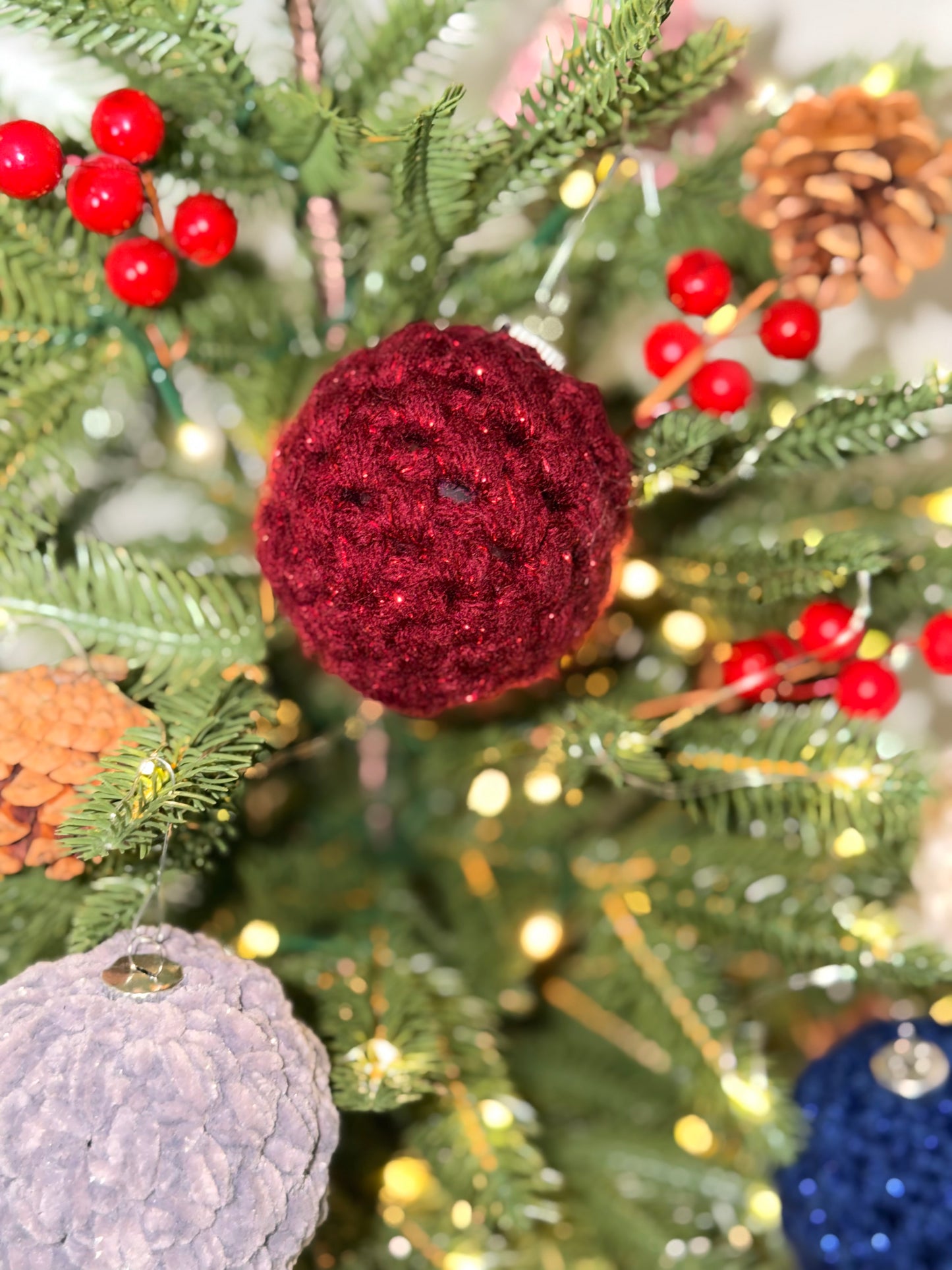 Handmade Crochet Christmas Ornament | Single or Set of 4 | Cozy Handcrafted Holiday Baubles | Made to Order