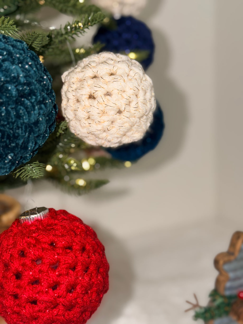 Handmade Crochet Christmas Ornament | Single or Set of 4 | Cozy Handcrafted Holiday Baubles | Made to Order