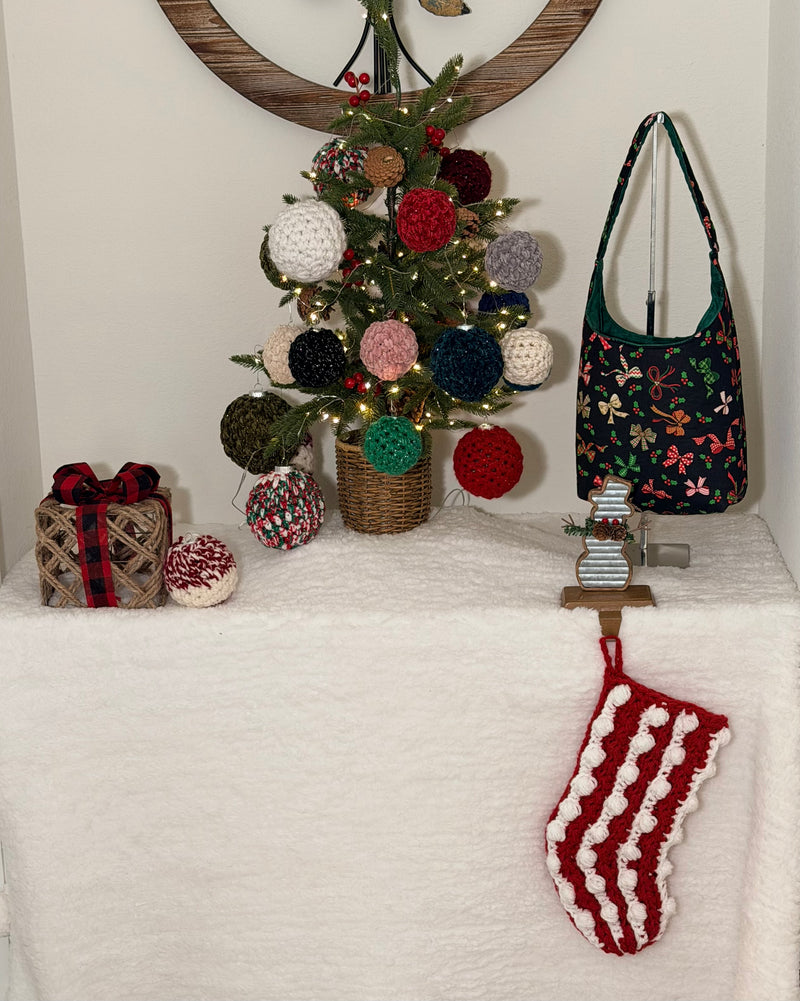 Handmade Crochet Christmas Ornament | Single or Set of 4 | Cozy Handcrafted Holiday Baubles | Made to Order