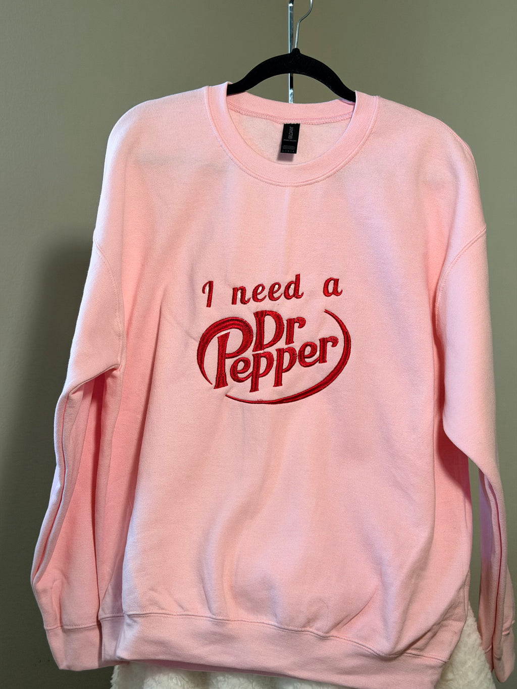 Retro Inspired I Need a Dr Pepper Embroidered Hoodie
