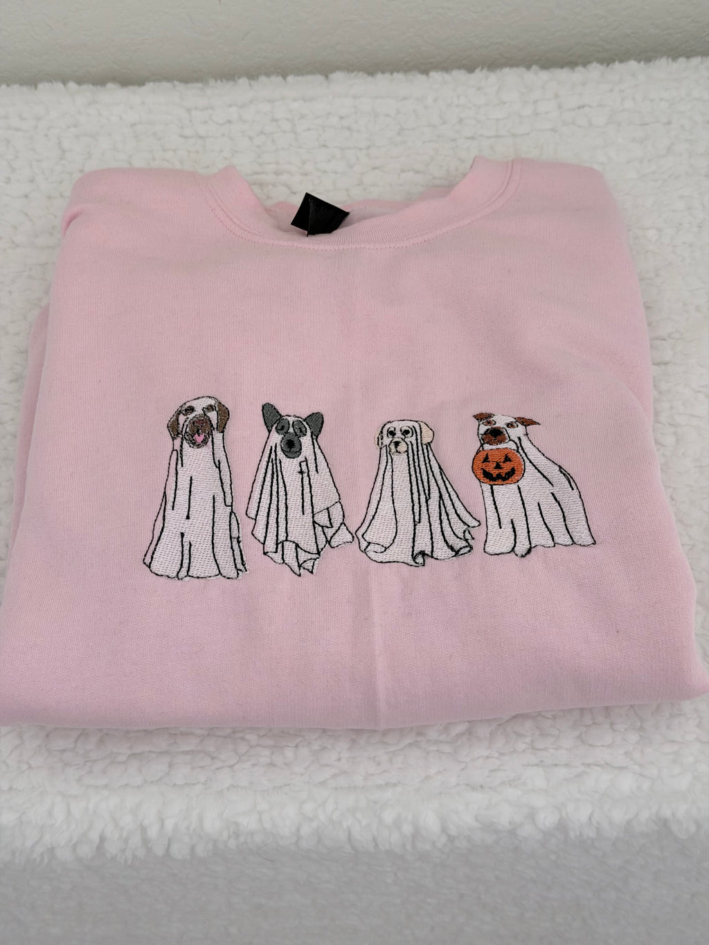 Ghost Dogs Trick-or-Treat Embroidered Crewneck Sweatshirt