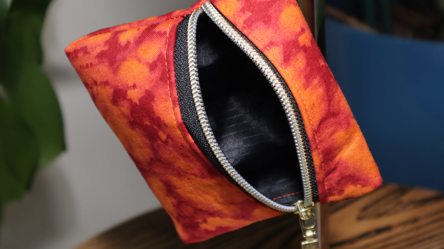 Handmade Wristlet Wallet with Key Fob | Cotton & Nylon Zipper Pouch | Limited Edition