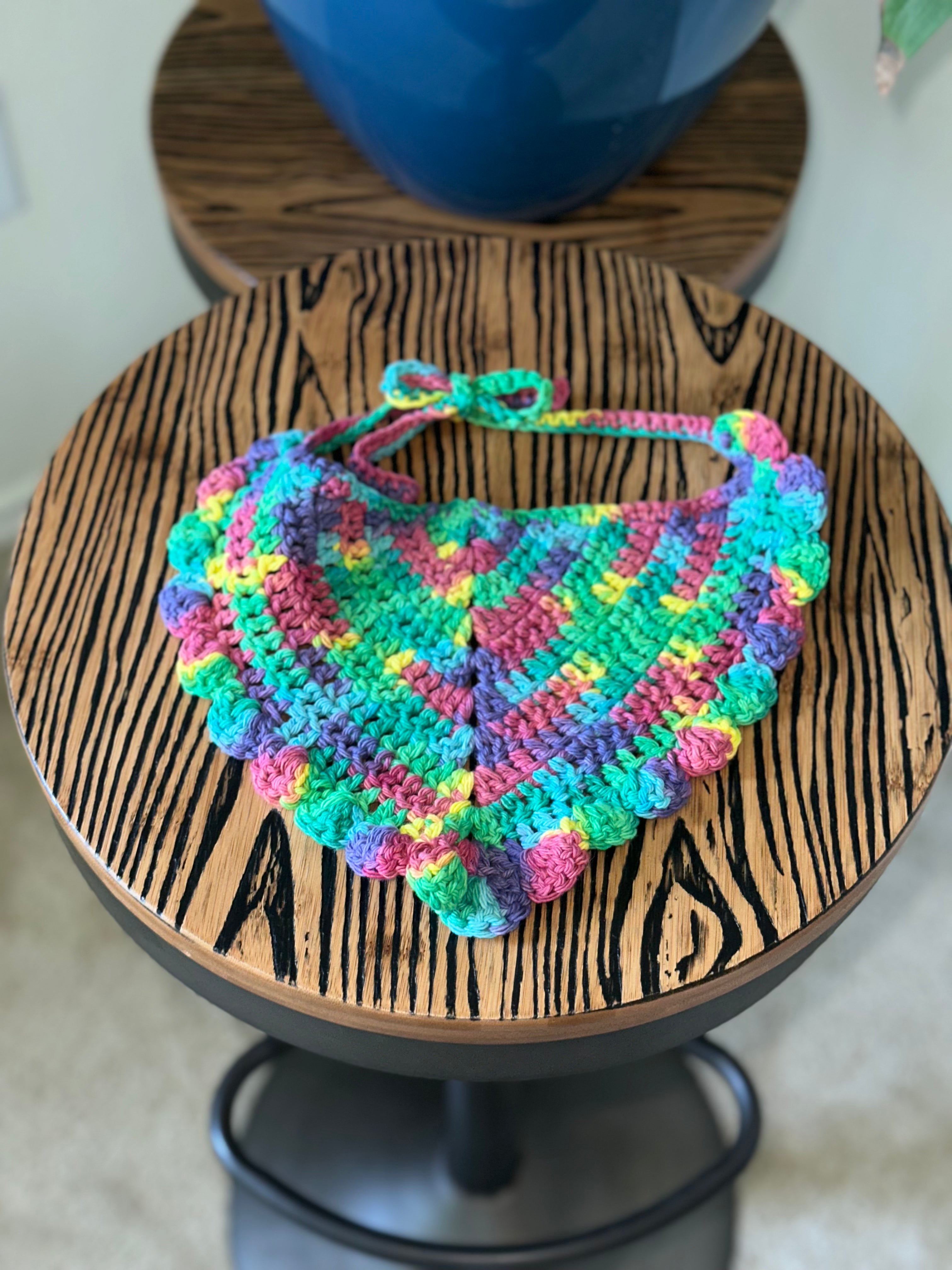 Handmade Crochet Headtie - Triangle Bandana