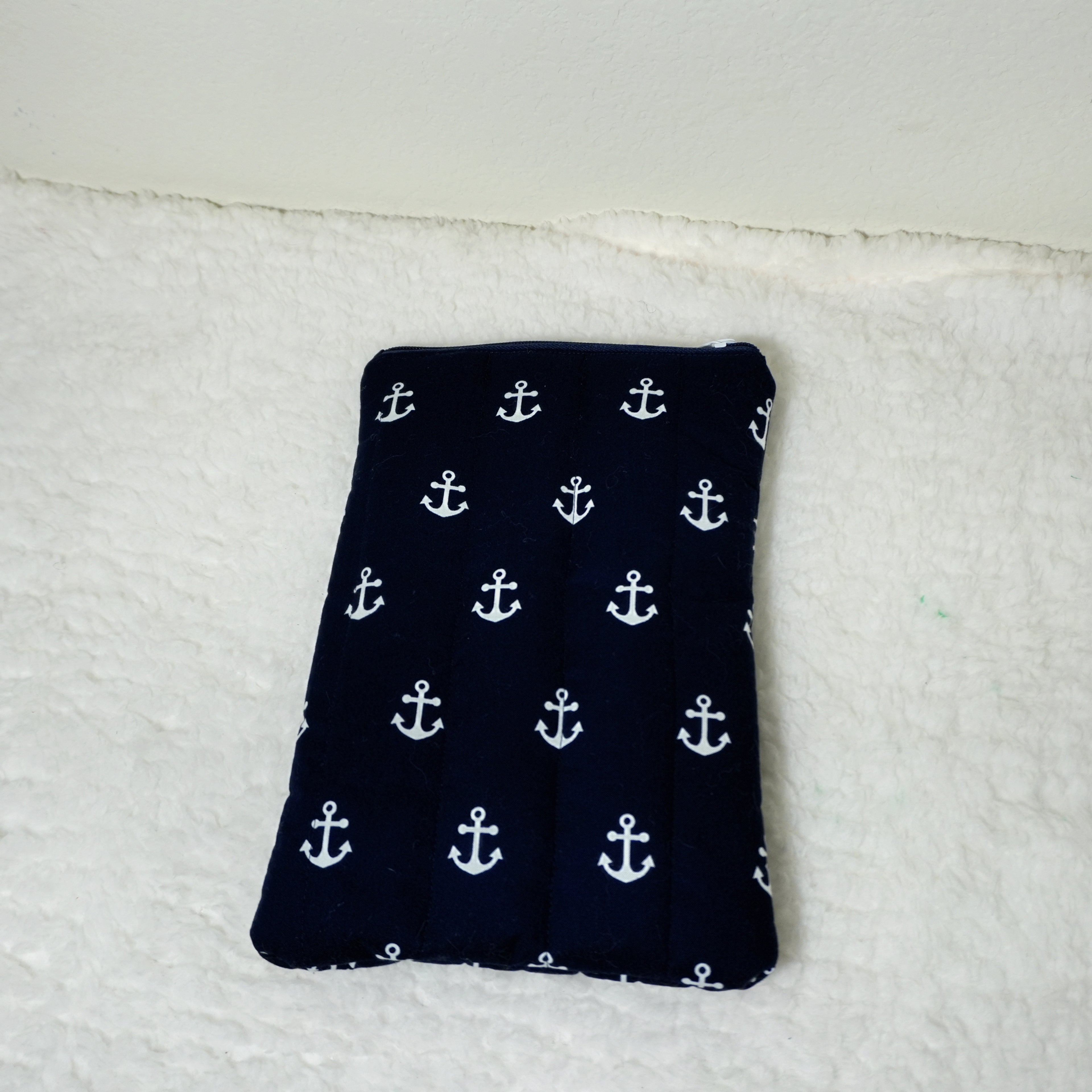 Handmade Quilted Kindle & iPad Mini Sleeve | Cotton Zipper Book Sleeve | Padded Tablet Case