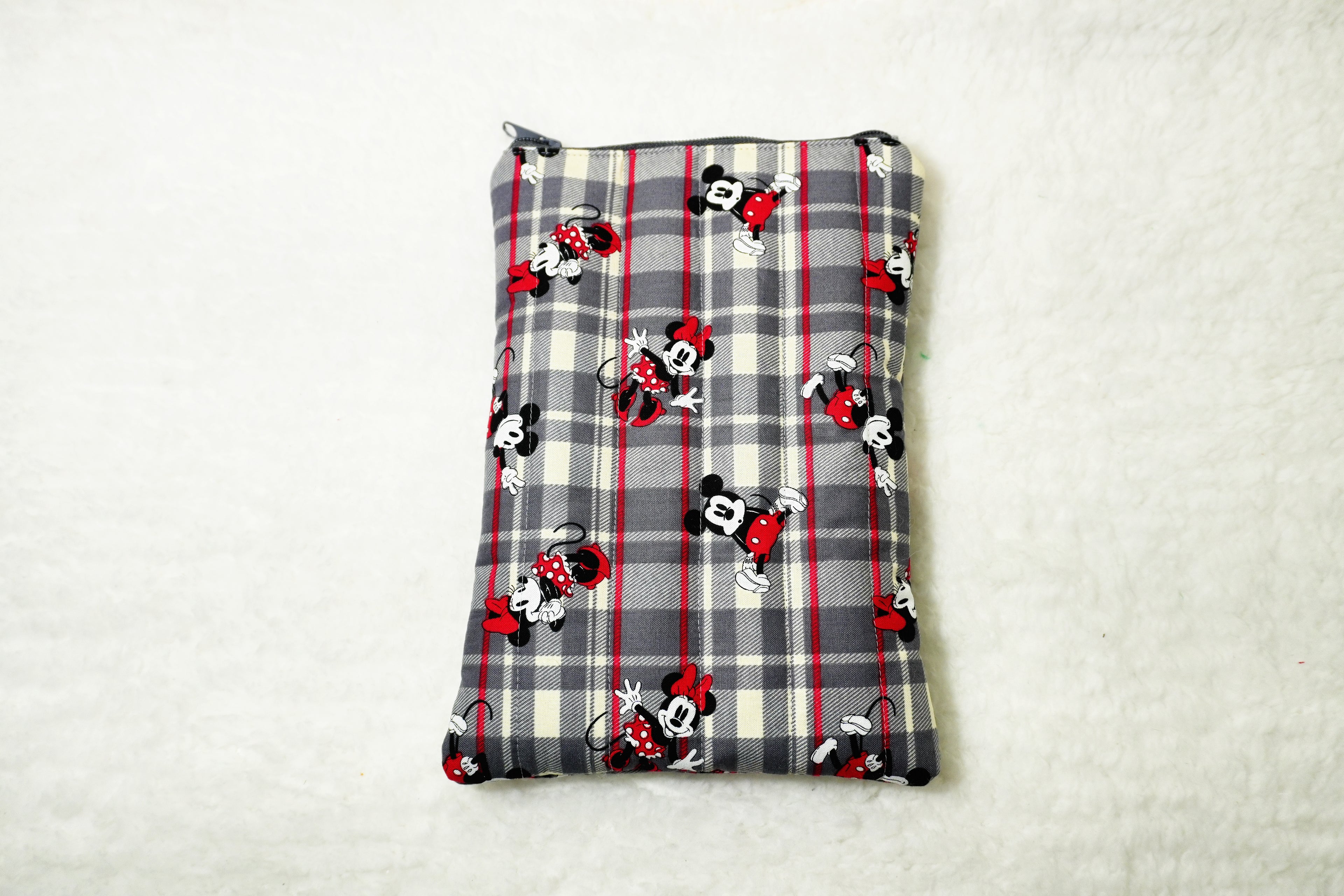 Handmade Quilted Kindle & iPad Mini Sleeve | Cotton Zipper Book Sleeve | Padded Tablet Case