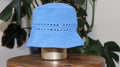 blue crochet cotton bucket hat
