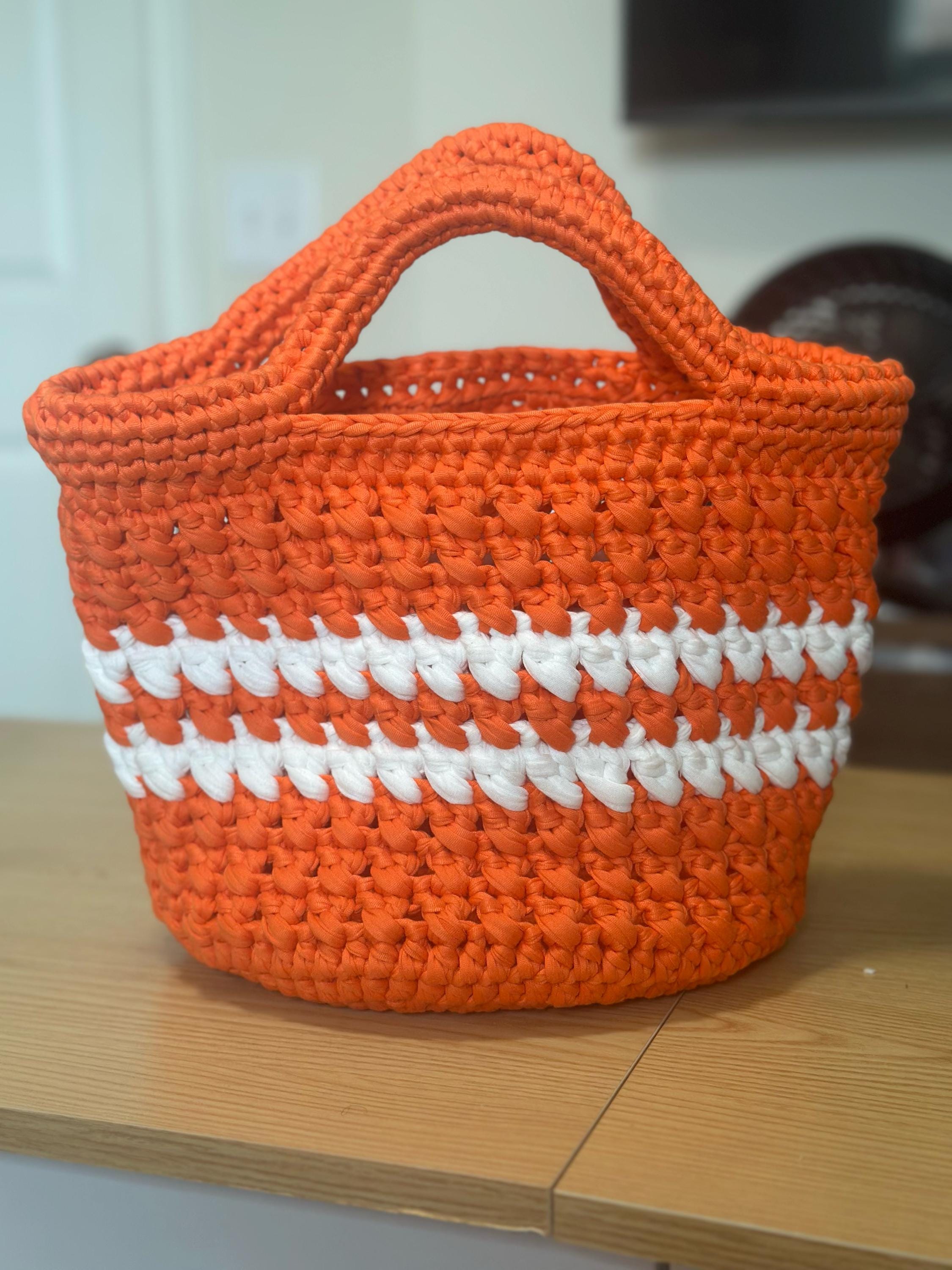Handmade Crochet Tote Bag | T-Shirt Yarn Purse | Chunky Yarn Tote | Sturdy Summer Beach Bag | Spring Market Tote | Summer Bag| Gift for Her