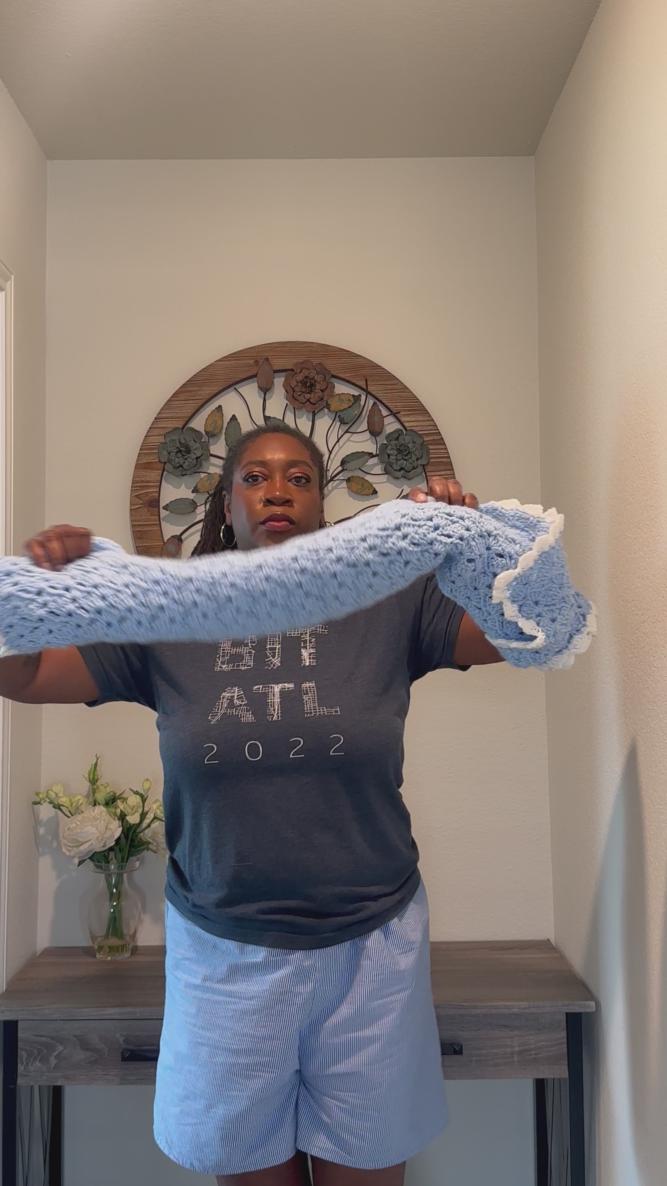 Handmade Crochet Baby Blanket – Shell Stitch Baby Blanket with Matching Border | Custom Baby Shower Gift | Soft Acrylic Infant Blanket